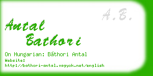 antal bathori business card